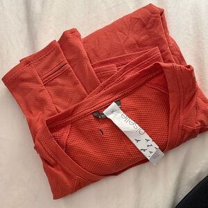 Oiselle Flyout Long Sleeve in Garnet Rosebud